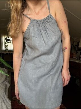 100% Linen Spaghetti Strap Sundress